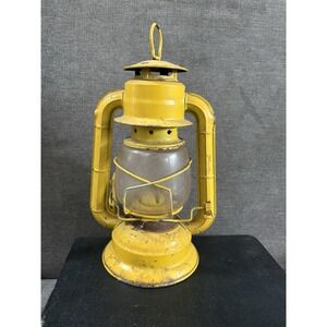 1950's Dietz "Little Wizard" Yellow Lantern w/ Clear Glass Globe